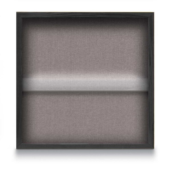 Outdoor Enclosed Combo Board, 48"x36", Satin Frame/Blk Porc & Med Grey